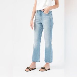 Frame Le Sylvie Kick Boot Jeans Elenda Light Blue Wash Cropped Women’s Size 27